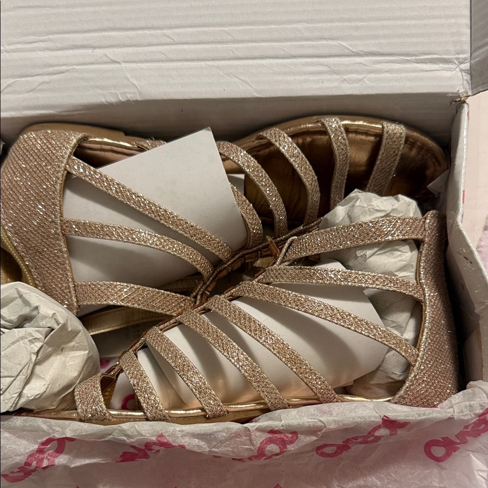 Champagne Shimmer Gladiator Sandals